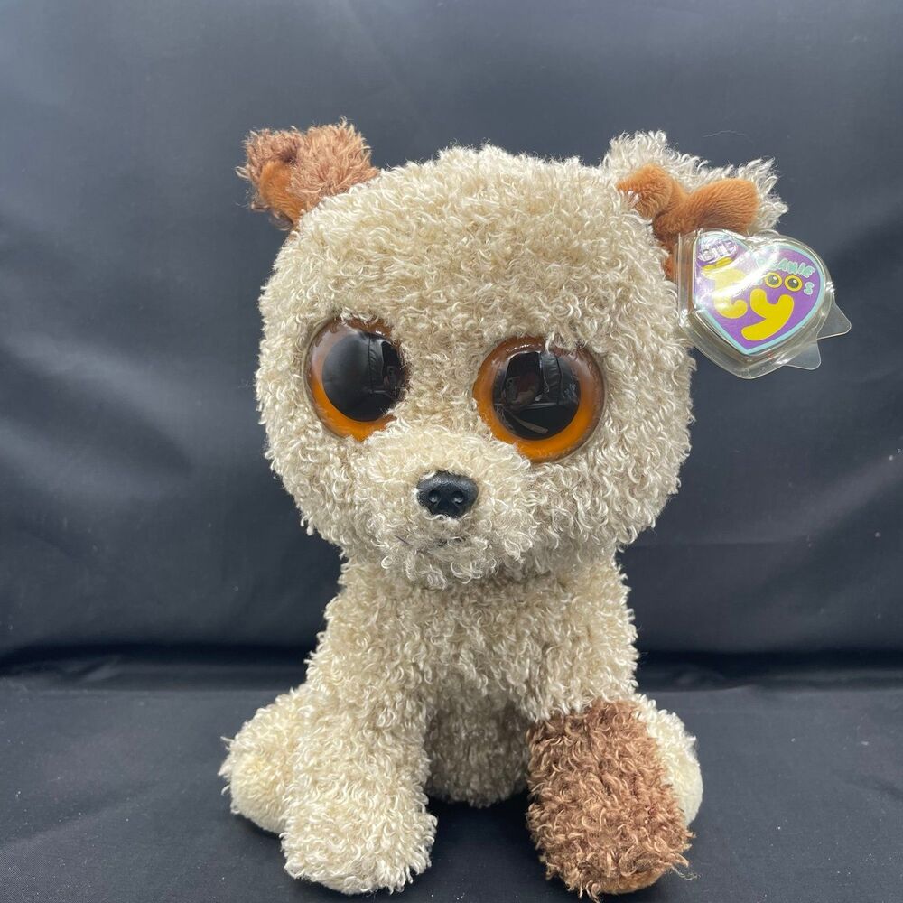 NWT Ty Beanie Boos Rootbeer the Brown Dog 8.5" w/ Vintage Purple Tag Medium Toy